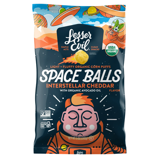 LesserEvil  Space Balls, Interstellar Cheddar, 5oz