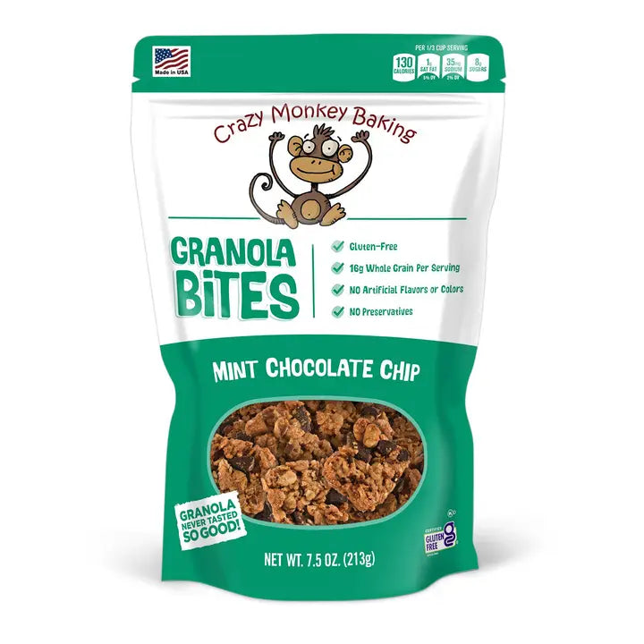 Crazy Monkey - Mint Chocolate Chip Granola Bites - 7.5 oz.