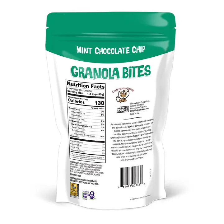 Crazy Monkey - Mint Chocolate Chip Granola Bites - 7.5 oz.