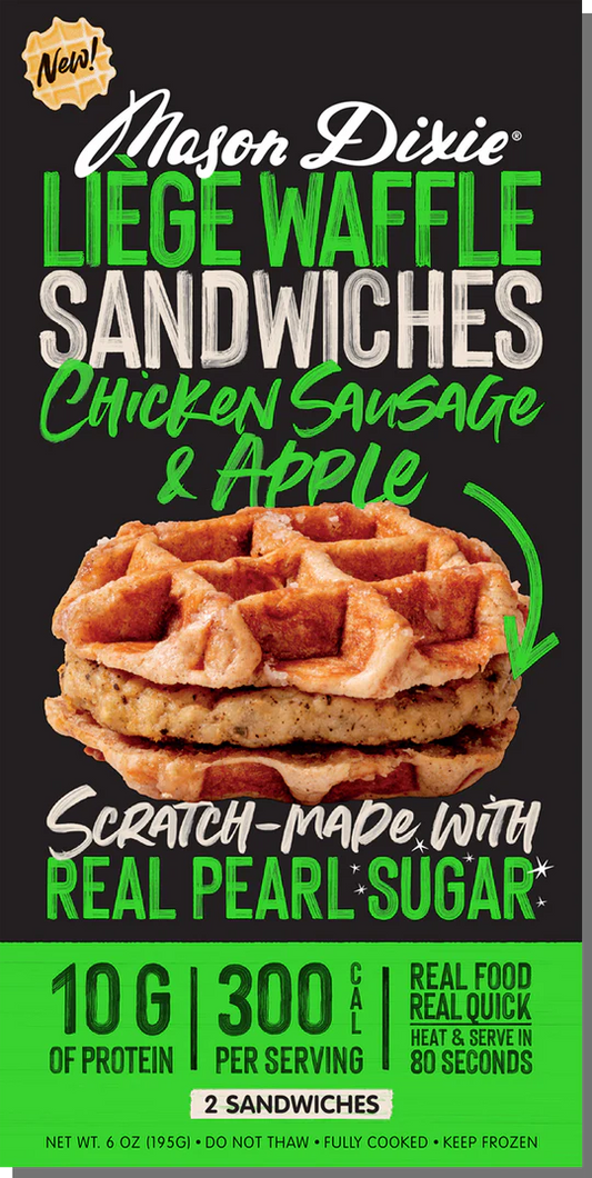 Mason Dixie, Apple Liege Waffle Sandwich with Chicken Sausage, 2 count