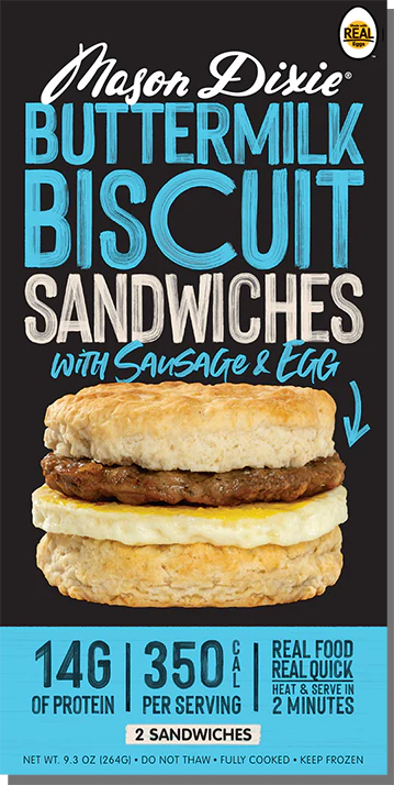 Mason Dixie, Buttermilk Biscuit Sandwich with Sausage & Egg, 2 count