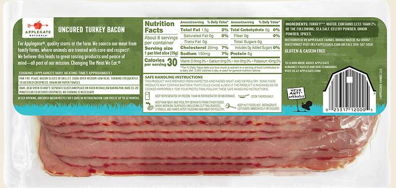 Applegate Uncured Turkey Bacon 8oz