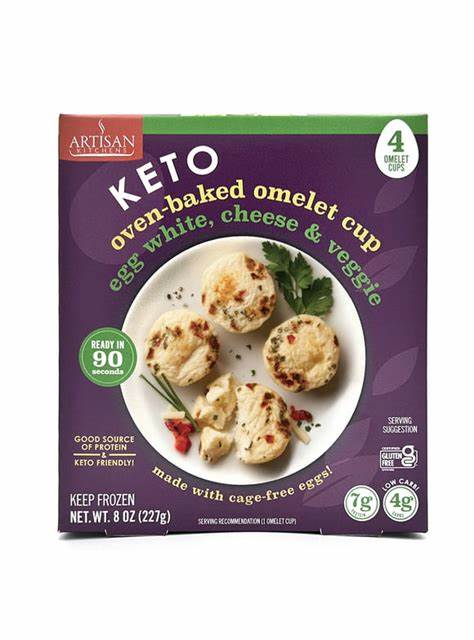 Artisan Keto Oven Baked Omelet egg white, cheese & veggie - 8oz