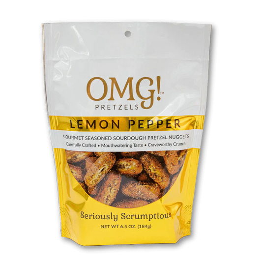 OMG! Pretzels Lemon Pepper Seasoned Sourdough Pretzel Nuggets