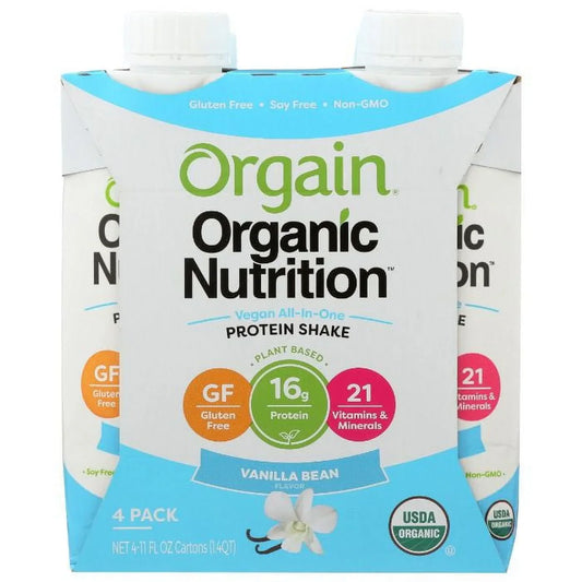 Orgain Organic Nutrition Protein Shake Vanilla Bean 4PK