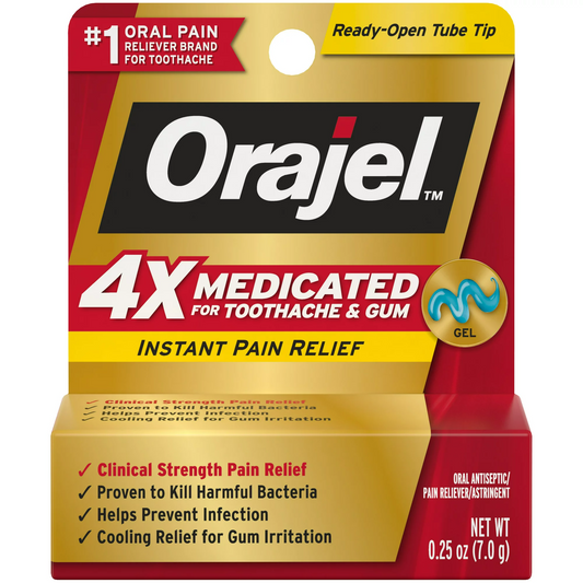 Orajel 4X Medicated For Toothache & Gum Gel, .25OZ