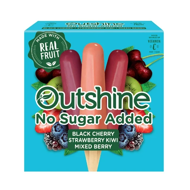 Outshine No Sugar Added Frozen Fruit Bars Variety Pack, 12 Count