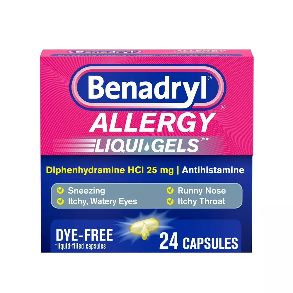 Benadryl Dye-Free Allergy Relief Gelcaps - Diphenhydramine - 24ct