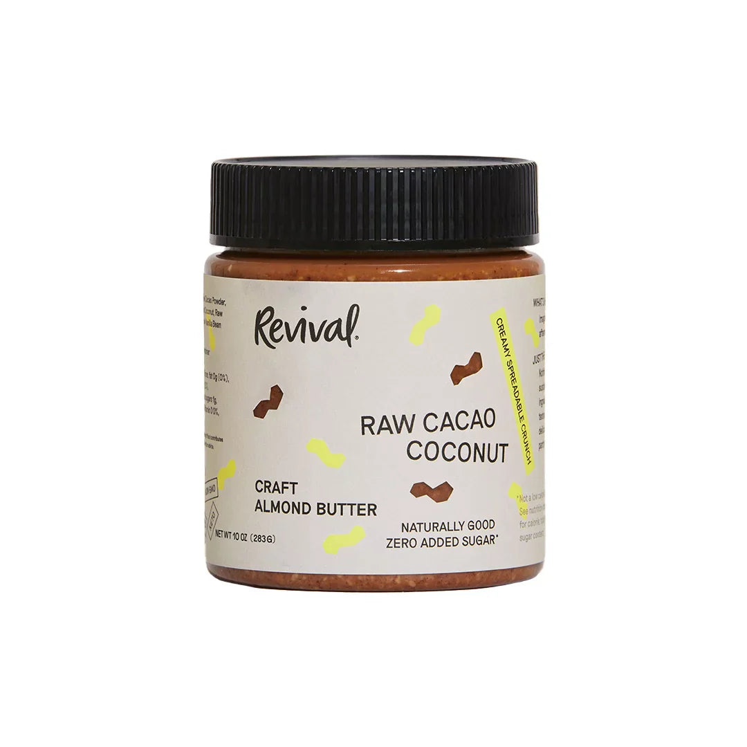 Revival Craft Almond Butter, No Sugar Added Raw Cacao Coconut, 10 oz