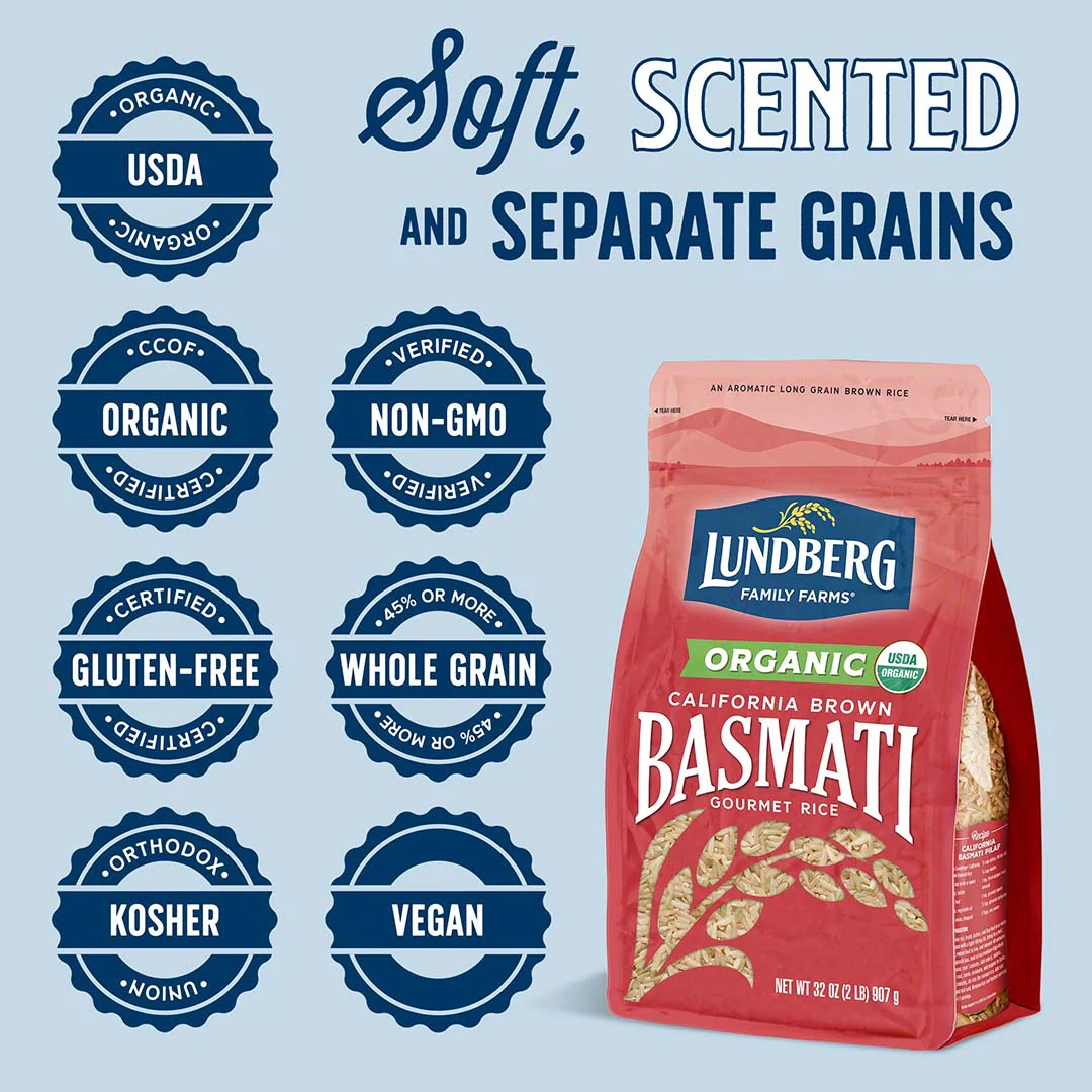 Lundberg Organic California Brown Basmati Rice, 2lbs
