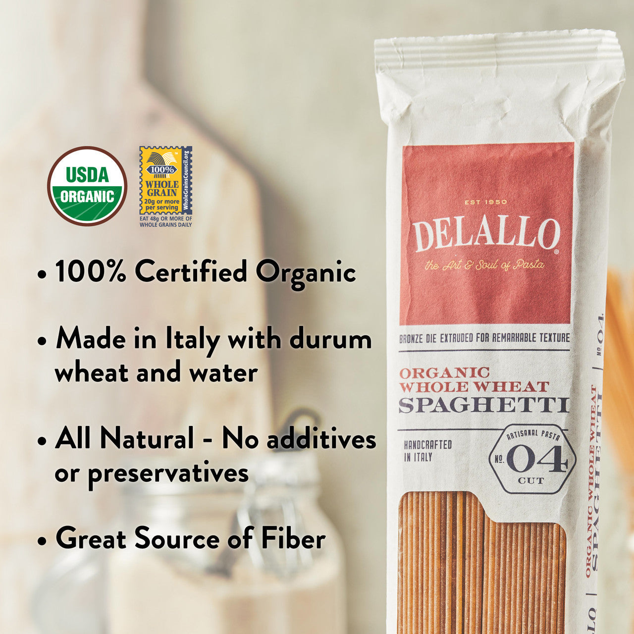 DeLallo Organic Whole Wheat Spaghetti