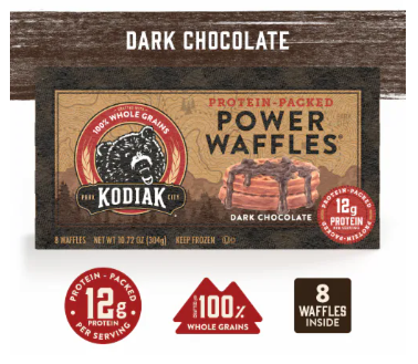 Kodiak Protein-Packed Dark Chocolate Frozen Power Waffles