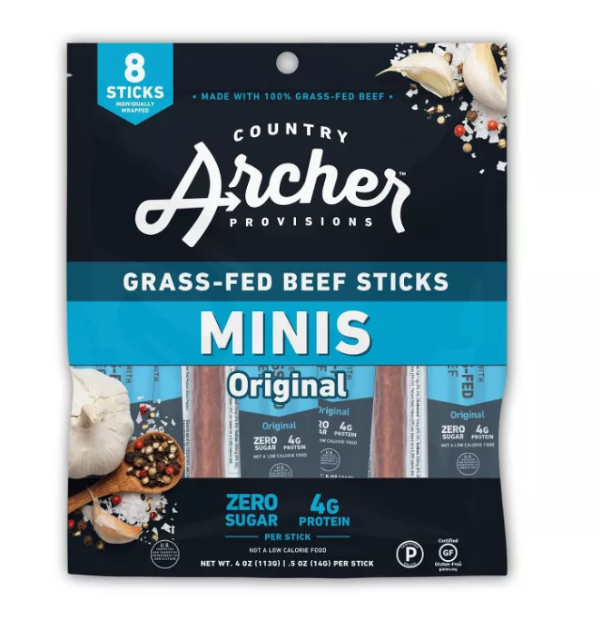 Country Archer Original Beef Mini Stick Bag - 4oz/8ct