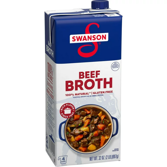 Swanson 100% Natural, Gluten-Free Beef Broth, 32 oz Carton