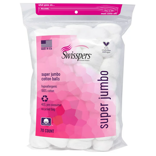 Swisspers Premium Super Jumbo 100% Cotton Balls 70Ct