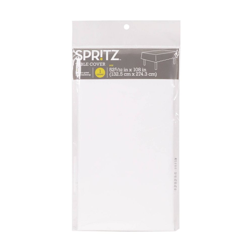 White Plastic Table Cloth Spritz