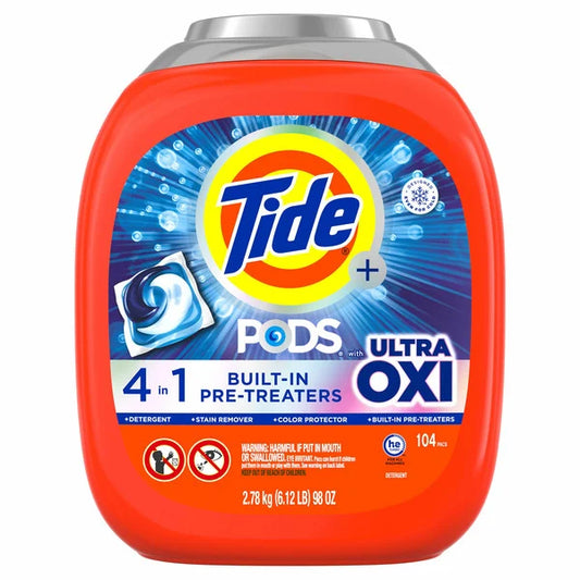 Tide Pods with Ultra Oxi Laundry Detergent Pods, 100 ct