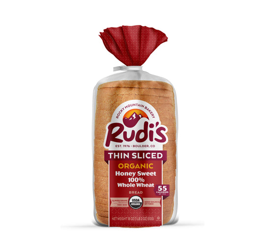 Rudis Organic Thin Sliced Honey Wheat Bread 18oz