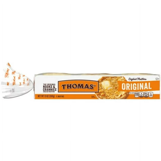 Thomas' Original English Muffins, 6 Count, 13 oz Bag