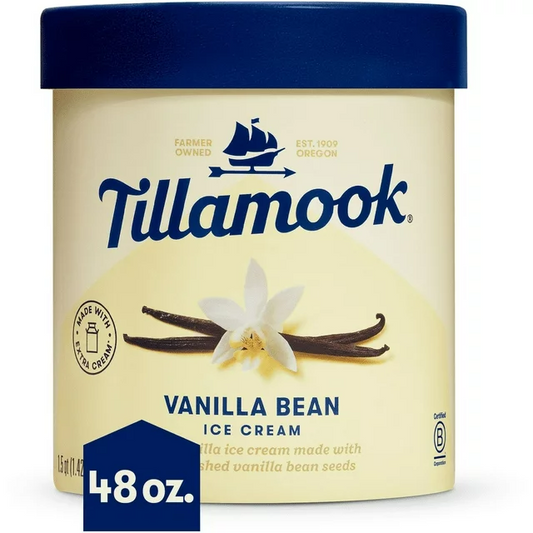 Tillamook Vanilla Bean Ice Cream, 48 oz