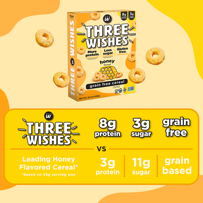 Three Wishes Cereal - Honey Grain Free 8.6oz