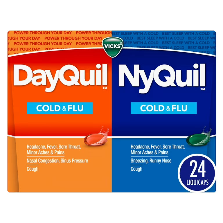 Vicks Severe DayQuil and NyQuil Cough, Cold & Flu Relief, 72 LiquiCaps