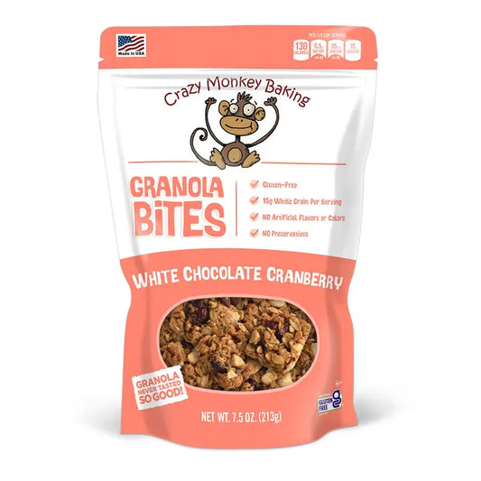 Crazy Monkey - White Chocolate Cranberry Granola Bites - 7.5 OZ