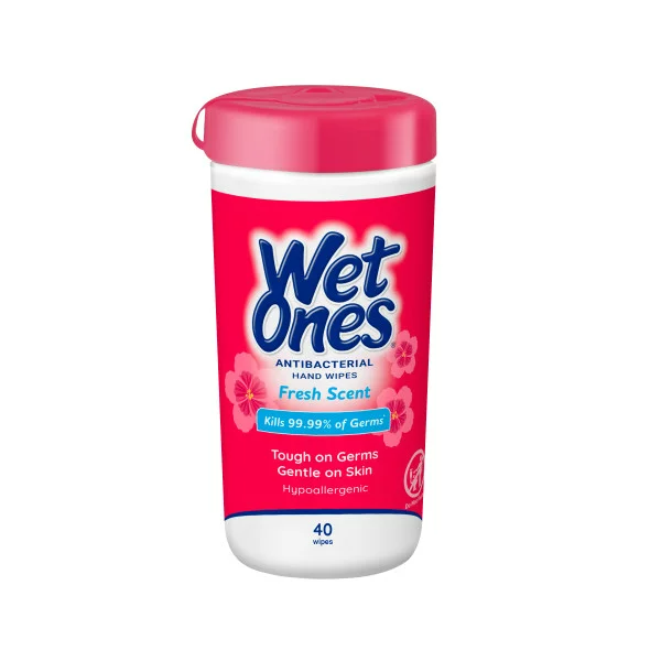 Wet Ones Antibacterial Hand Wipes Canister | Fresh Scent, 40 Count