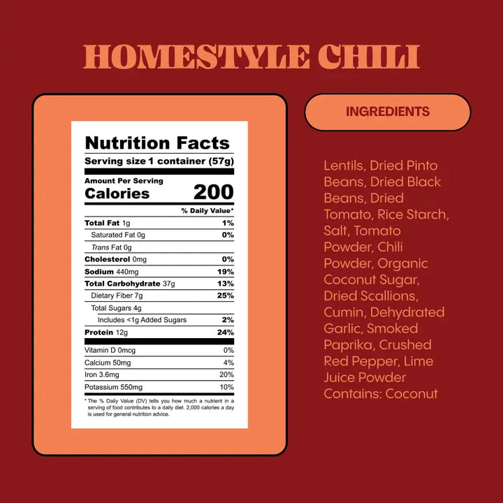 Lentiful - Homestyle Chili Instant Lentils