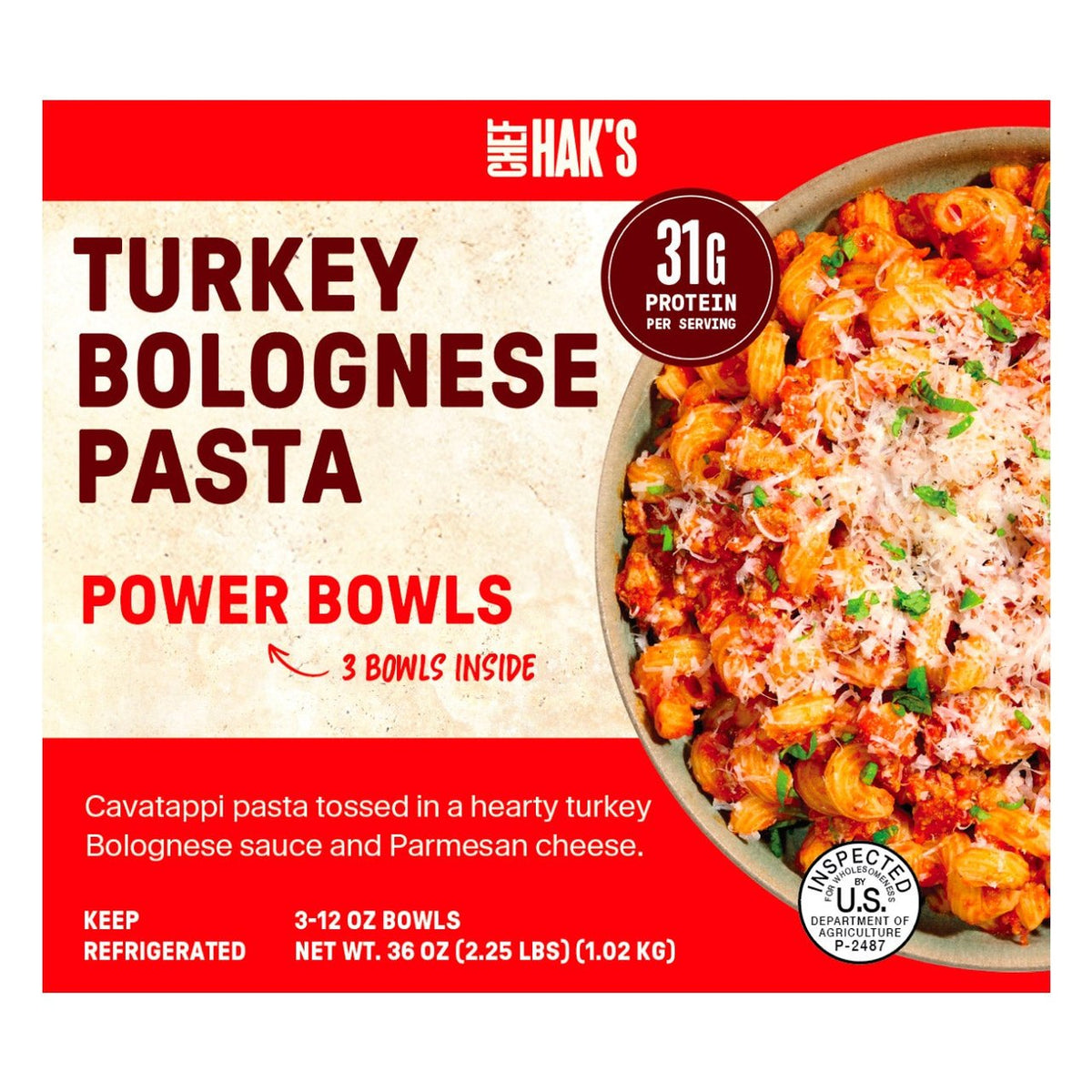 Chef Hak's Bolognese Pasta Bowls, 12 oz, 3-count