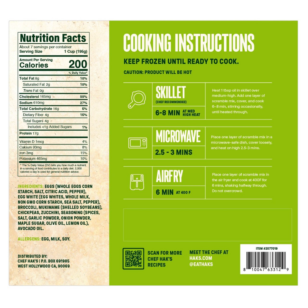 Chef Hak's Power Veggie Breakfast Scramble, 2 x 23 oz