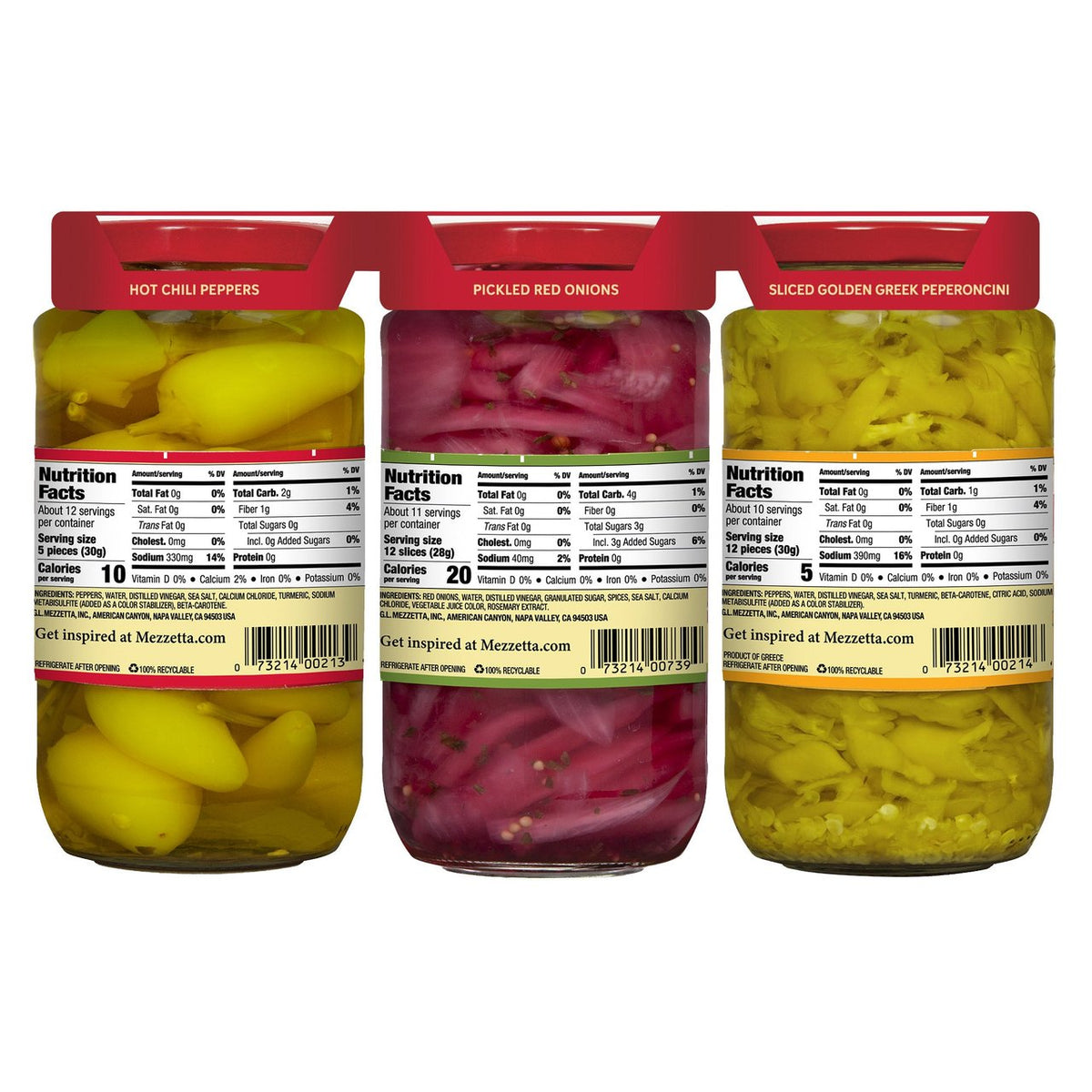 Mezzetta Variety Pack Pickled Condiments, 3 x 24 oz