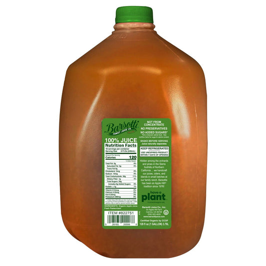 Organic Barsotti Apple Cider, One Gallon