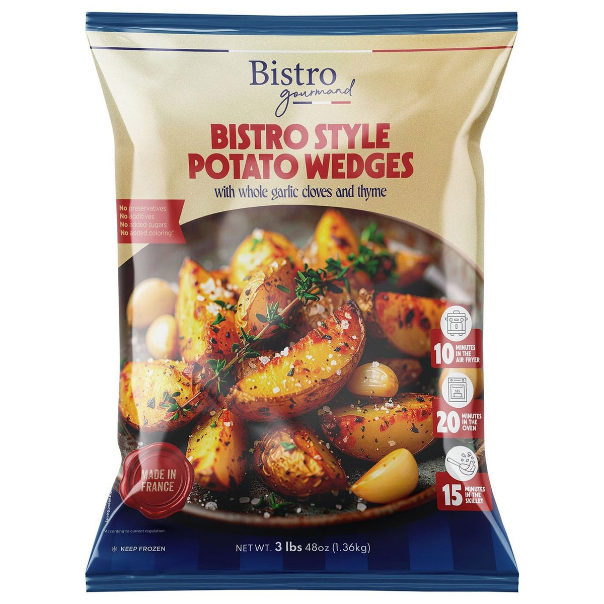 Bistro Gourmand Garlic & Thyme Potato Wedges, 3 lb