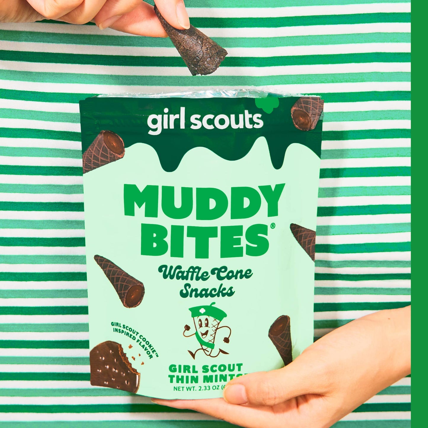 Muddy Bites Thin Mint Bite-Sized Waffle Cones Snacks