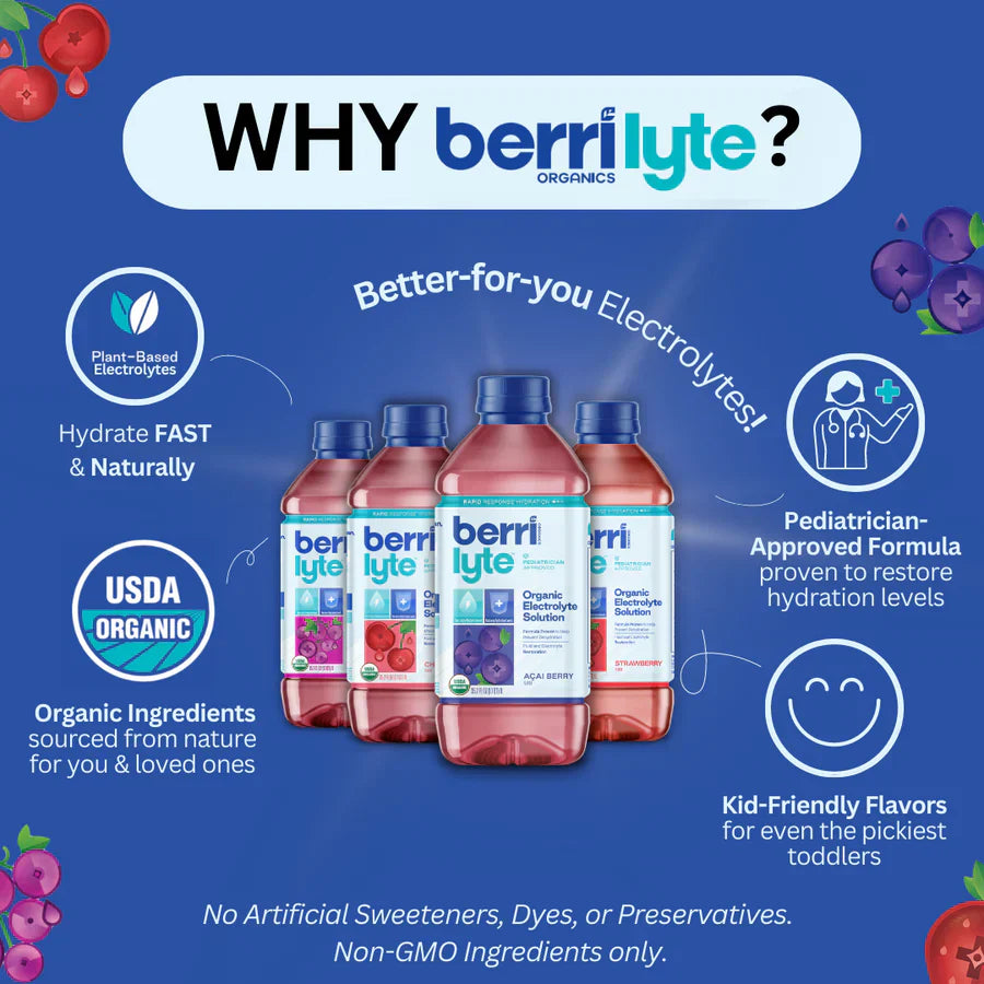 Berrilyte Organic Electrolyte Solution Cherry 33.8 fl oz