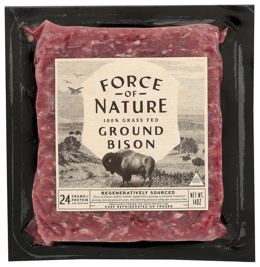 Force Of Nature Meats 100% Grass Fed, Regenerative Bison Grind, 14 oz