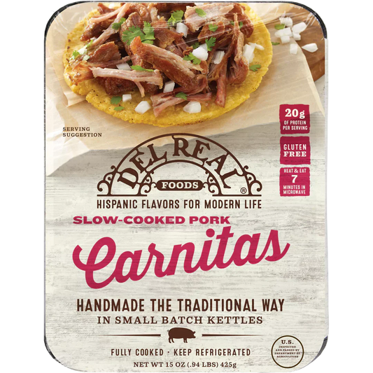 Del Real Foods Pork Carnitas, 15 oz