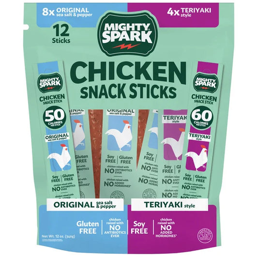 Mighty Spark Teriyaki Chicken Stick Variety ,1 oz, 12-count