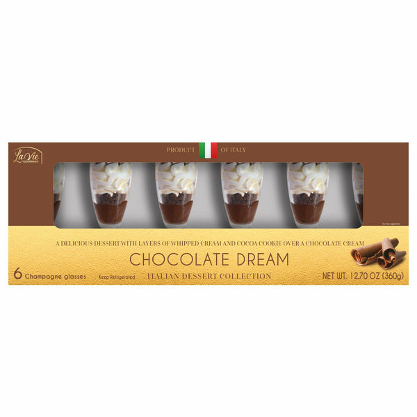 Dolce Mia Chocolate Cream, Italian Dessert Collection, 12.7 oz, 6-count