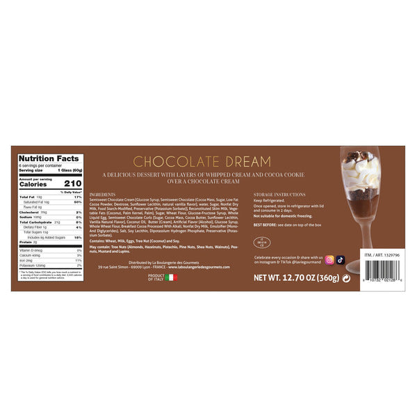 Dolce Mia Chocolate Cream, Italian Dessert Collection, 12.7 oz, 6-count