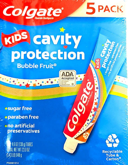 Colgate Kid's Cavity Protection Toothpaste Bubble Fruit 5 pack