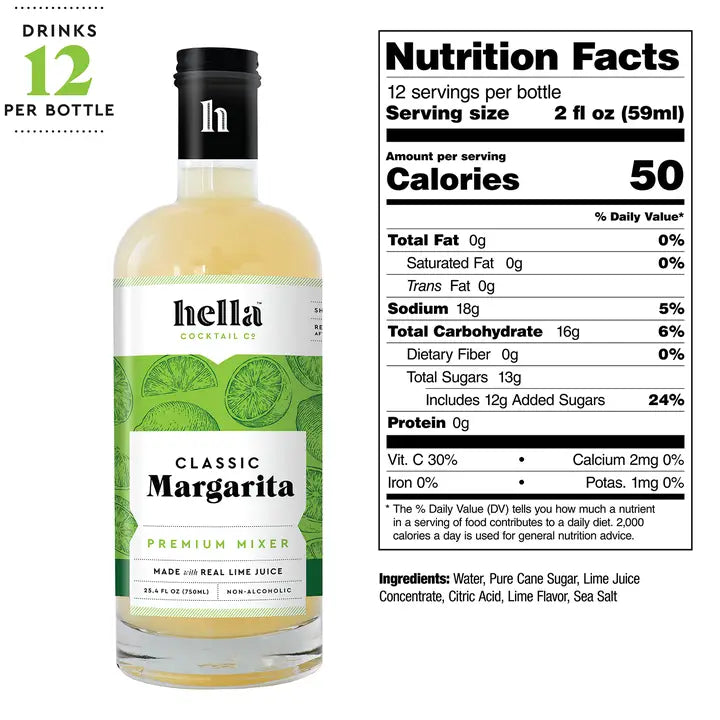 Hella Cocktail Co. - Mixer: Margarita, 750 Ml (Certified Non-Gmo)