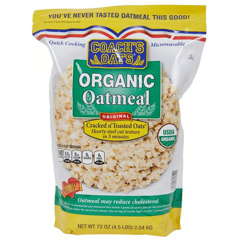 Coach's Oats Organic Oatmeal, 4.5 lbs