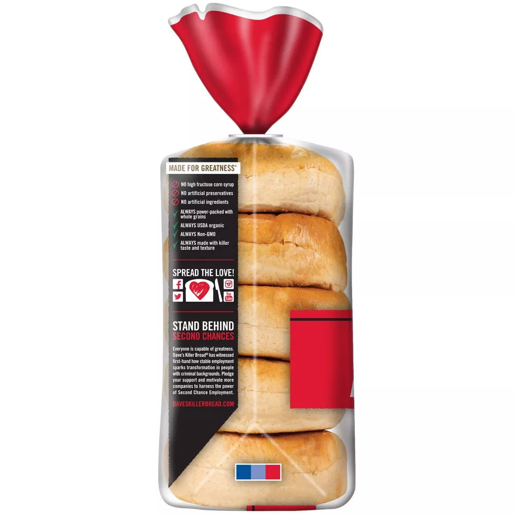 Dave's Killer Bread Plain Awesome Organic Bagels, 16.75 oz