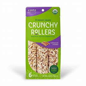 Friendly Grains Crunchy Rollers Cinnamon Churro Brown Rice 2.6OZ