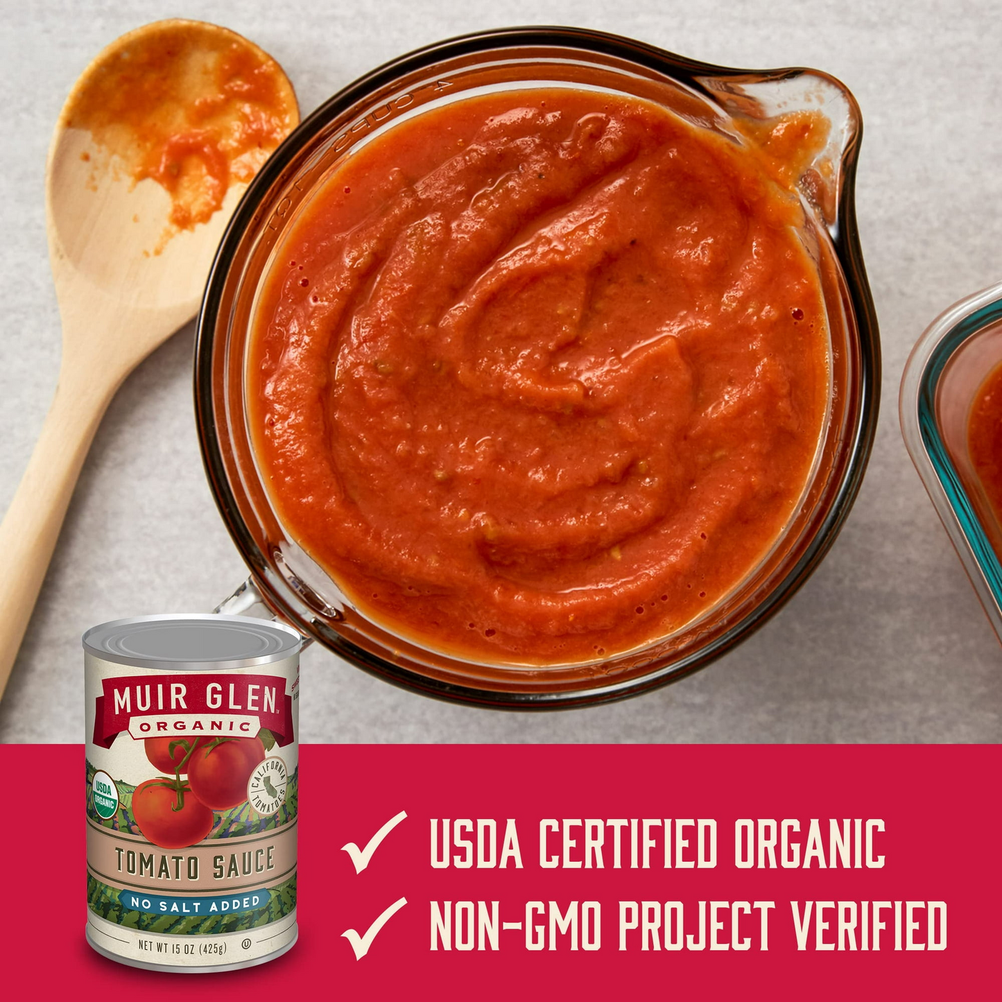 Muir Glen Organic Tomato Sauce, No Salt Added, 15oz