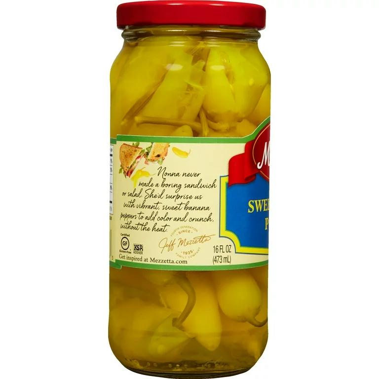 Mezzetta Mild Sweet Banana Peppers, 16 fl oz