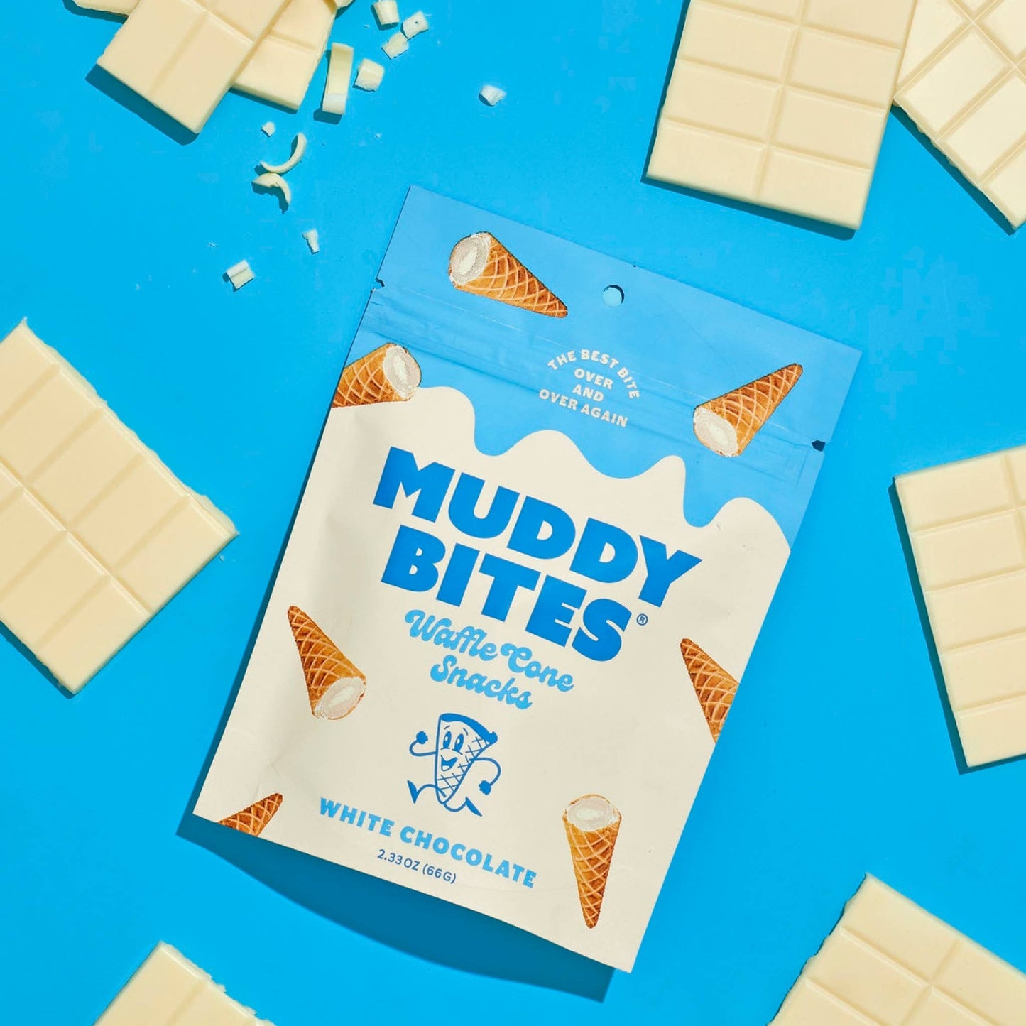 Muddy Bites White Chocolate Bite-Sized Waffle Cones Snacks