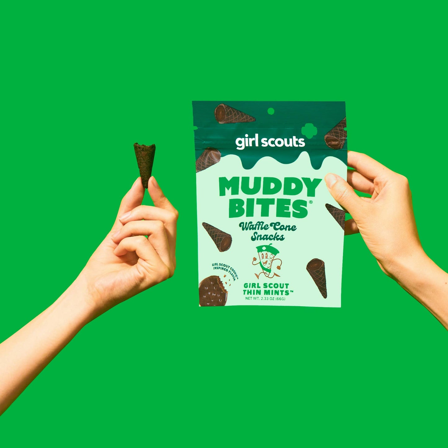 Muddy Bites Thin Mint Bite-Sized Waffle Cones Snacks